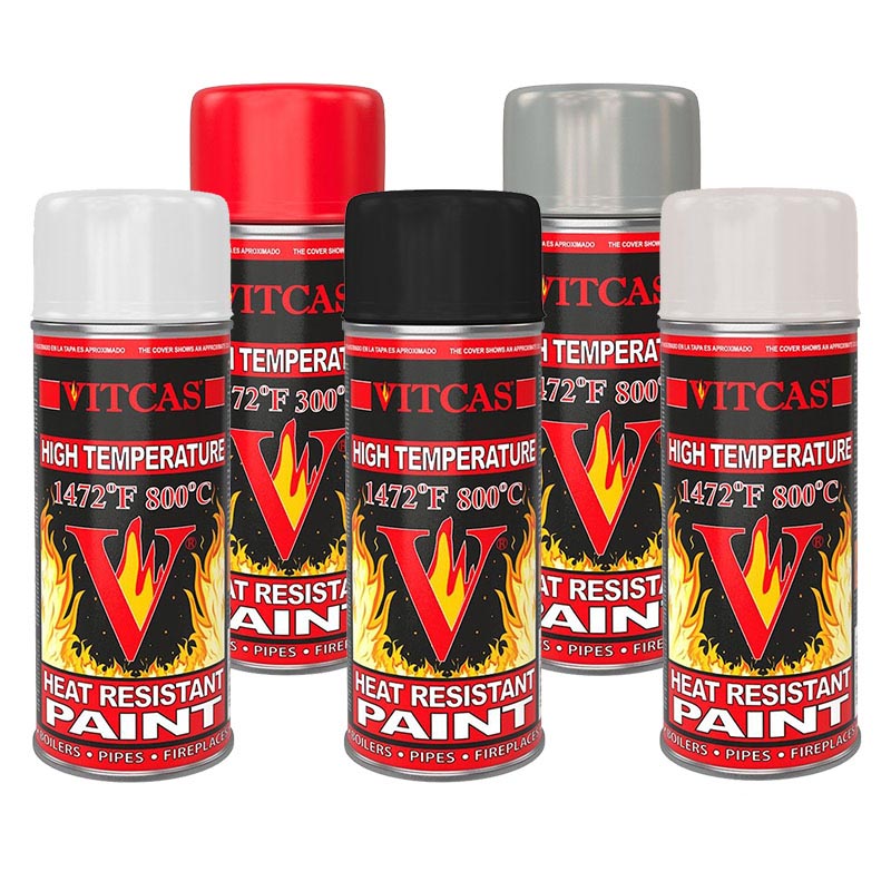 Vitcas Spray Paint Heat Resistant up to 800°C - Buy Now Online at Trade DIY Direct