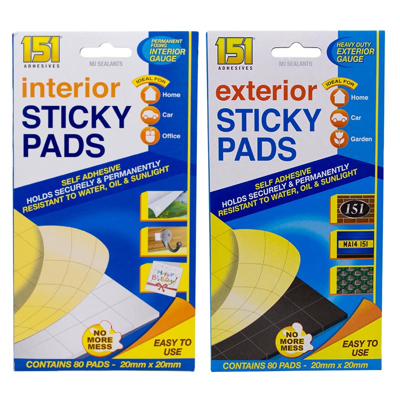 151 Exterior and Interior Sticky Pads - Buy Now Online at Trade DIY Direct