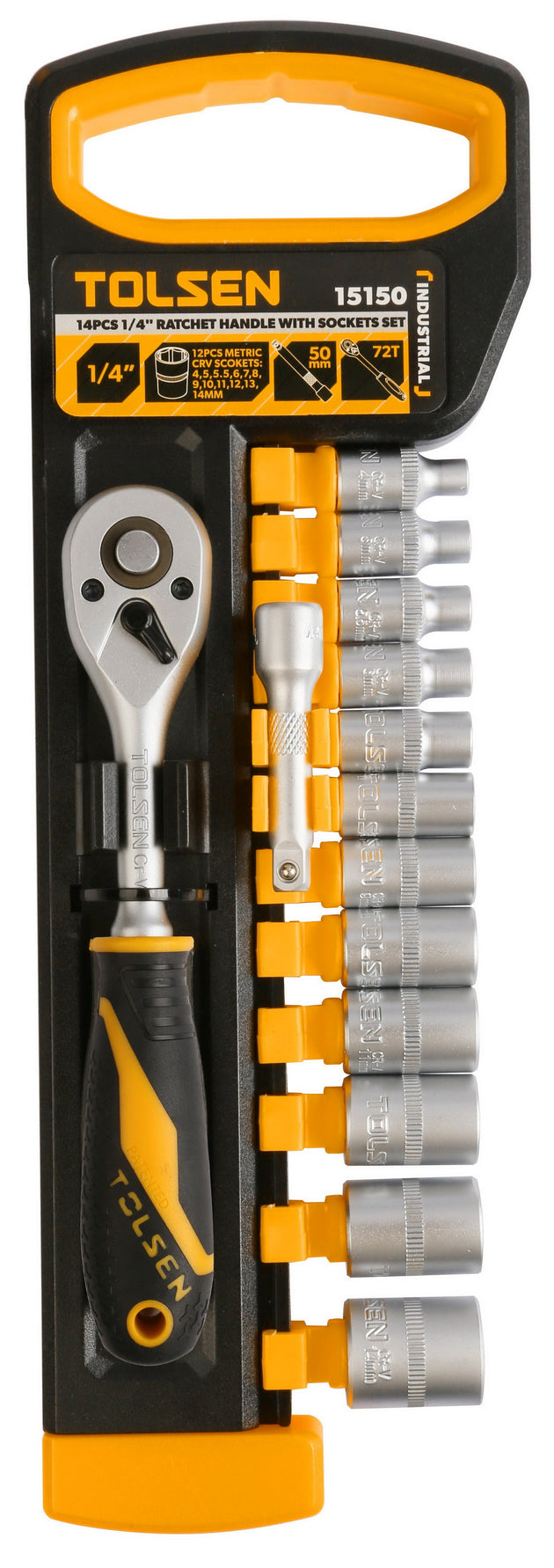 Tolsen Socket Set 1/4 4-14mm 14pc Hanger (Industrial) - Buy Now Online at Trade DIY Direct