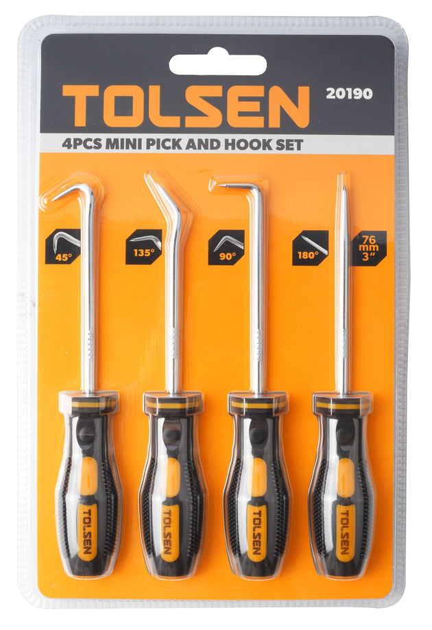 Tolsen 4pcs Mini Pick And Hook Set - Buy Now Online at Trade DIY Direct