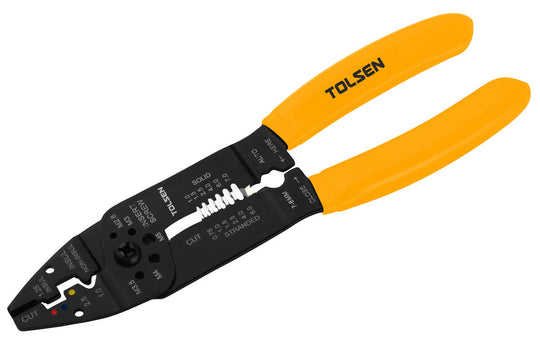 Tolsen Plier Wire Stripping & Crimper 215mm (Industrial) - Buy Now Online at Trade DIY Direct