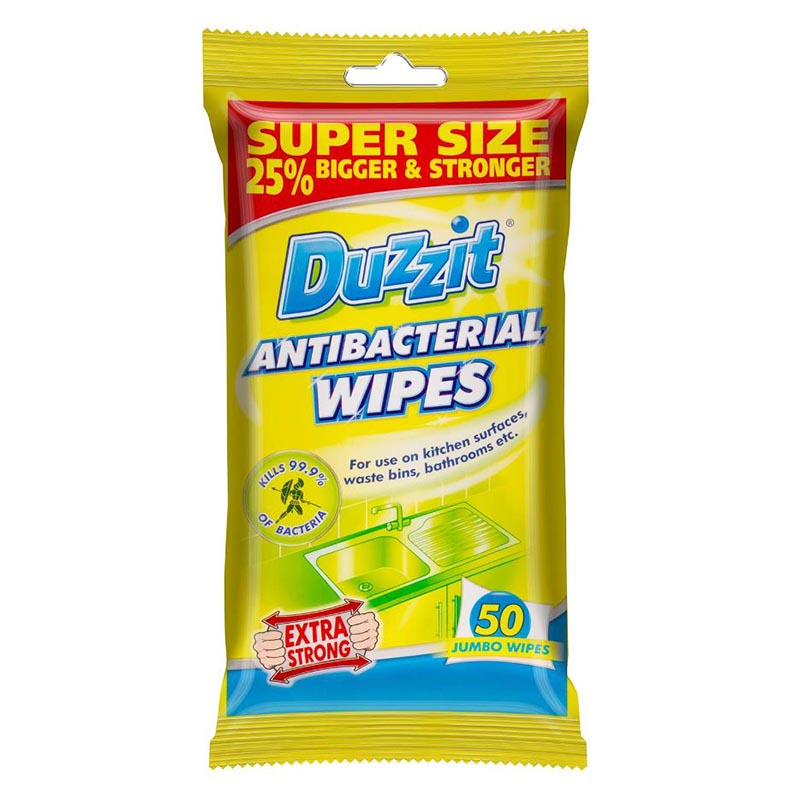 Duzzit Antibacterial Jumbo Wipes - Buy Now Online at Trade DIY Direct