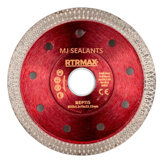 RTRMAX Tile & Porcelain Cutting Disc 115mm - Buy Now Online at Trade DIY Direct