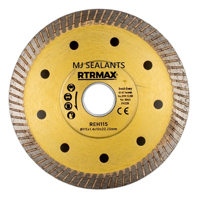 RTRMAX Super Thin Diamond Cutting Disc 115mm - Buy Now Online at Trade DIY Direct