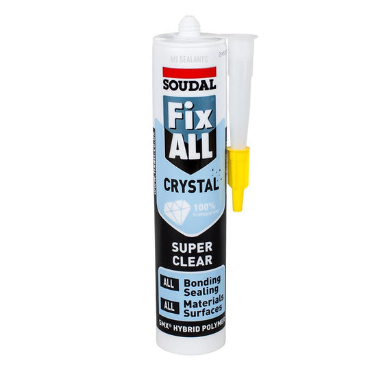 Soudal Fix All Crystal Clear Sealant and Adhesive - Buy Now Online at Trade DIY Direct