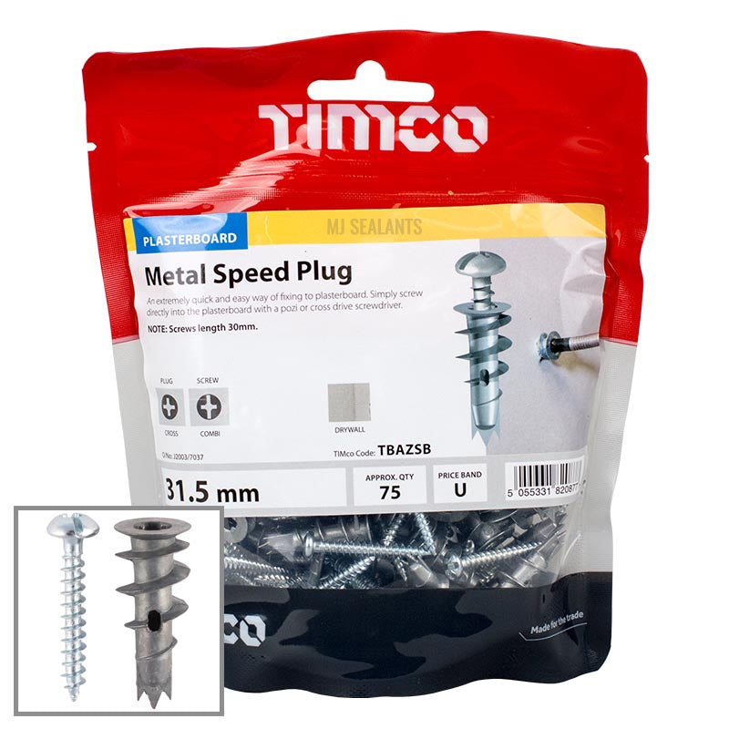 Timco Metal Speed Plugs & Screws 31.5mm 75pcs - Buy Now Online at Trade DIY Direct