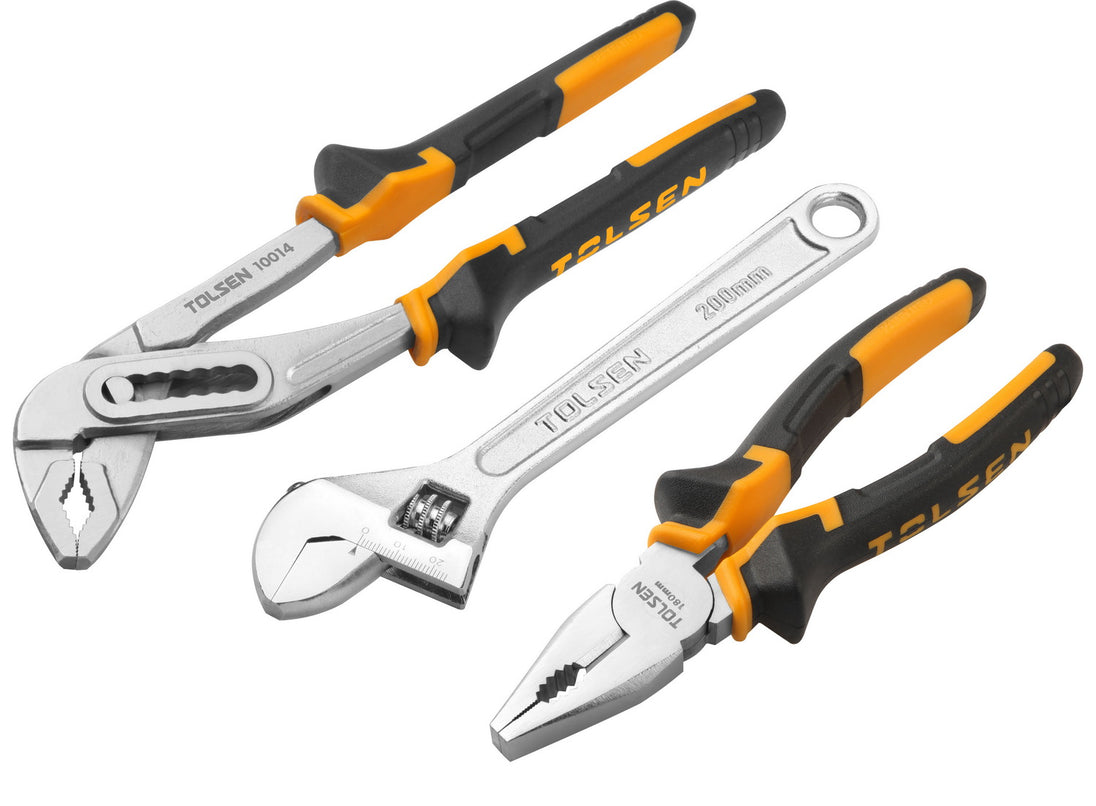 Tolsen 3-Piece Tool Set Pliers and Wrench - Buy Now Online at Trade DIY Direct