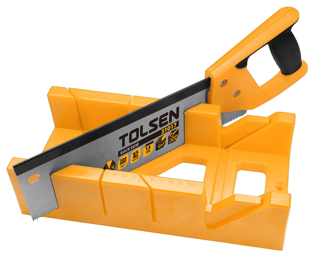 Tolsen Plastic Mitre Box and 300mm Hand Saw - Buy Now Online at Trade DIY Direct